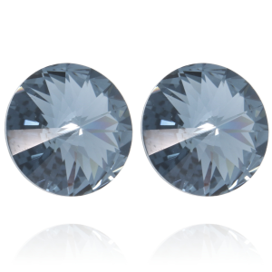 KOLCZYKI STAL KOLOR ZŁOTY NIEBIESKI KRYSZTAŁEK