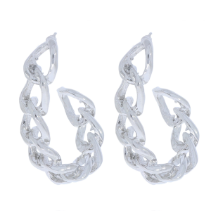 KOLCZYKI KOLOR SREBRNY KOŁO ŁAŃCUCH