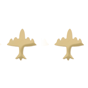 KOLCZYKI STAL WKRĘTKI KOLOR ZŁOTY SAMOLOT