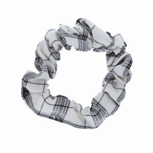 GUMKA DO WŁOSÓW SCRUNCHIE KRATKA KOLOR CZARNY BIAŁY