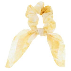 GUMKA DO WŁOSÓW SCRUNCHIE KOKARDKA KOLOR ŻÓŁTY CIENIOWANY