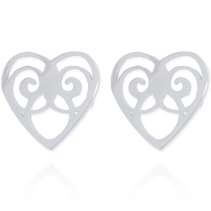 KOLCZYKI WKRĘTKA STAL CHIRURGICZNA KOLOR SREBRNY SERCE