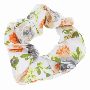 GUMKA DO WŁOSÓW SCRUNCHIE KOLOR ZIELONY KWIATY
