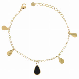BRANSOLETKA STAL KOLOR ZŁOTY ZAWIESZKA ŁEZKI