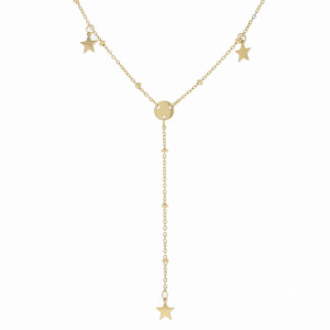 NASZYJNIK STAL CHIRURGICZNA KOLOR ZŁOTY BODY CHAIN GWIAZDKI