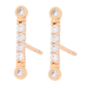 KOLCZYKI STAL CHIRURGICZNA 316 L KOLOR ZŁOTY PODŁUŻNE KRYSZTAŁKI