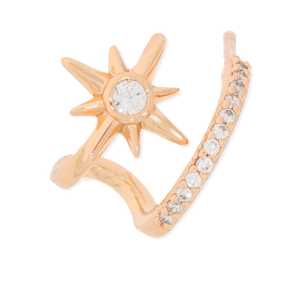 KOLCZYK NAUSZNICA PRAWA STAL CHIRURGICZNA 316 L KRYSZTAŁKI OCZKO KOLOR ZŁOTY