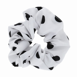 GUMKA DO WŁOSÓW SCRUNCHIE KROPKI KOLOR BIAŁY