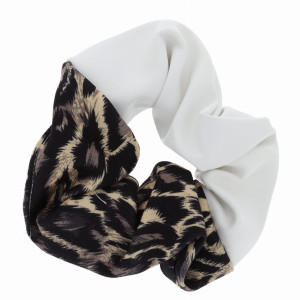 GUMKA DO WŁOSÓW SCRUNCHIE SKÓRZANA KOLOR BIAŁY