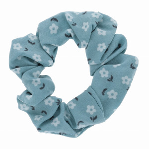 GUMKA DO WŁOSÓW SCRUNCHIE KWIATKI KOLOR NIEBIESKI