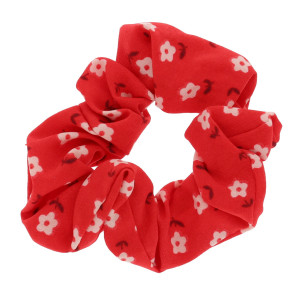 GUMKA DO WŁOSÓW SCRUNCHIE KWIATKI KOLOR CZERWONY