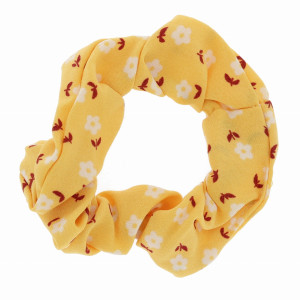 GUMKA DO WŁOSÓW SCRUNCHIE KWIATKI KOLOR ŻÓŁTY