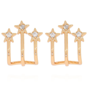 KOLCZYKI WKRĘTKI STALCHIRURGICZNA GWIAZDKI NAUSZNICE KOLOR ZŁOTY