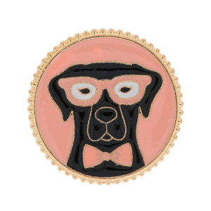 PRZYPINKA PIN PIES DOG KOLOR CZARNY RÓŻOWY