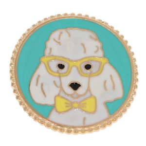 PRZYPINKA PIN PIES DOG KOLOR MIĘTOWY BIAŁY