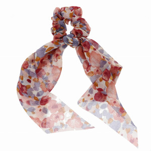 GUMKA DO WŁOSÓW SCRUNCHIE Z KOKARDKĄ KWIATKI MIX KOLORÓW