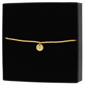 BRANSOLETKA STAL CHIRURGICZNA KORALIKI MONETA KOLOR ZŁOTY