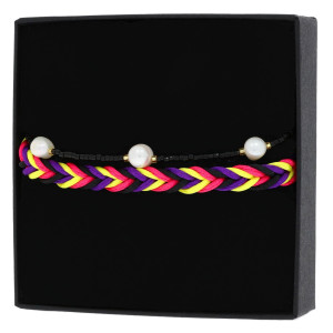 KOMPLET BRANSOLETEK NA NOGĘ SZNUREK KORALIKI PEREŁKI