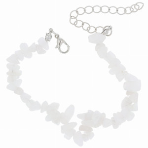 BRANSOLETKA KAMIENIE NIEREGULARNE KOLOR BIAŁY