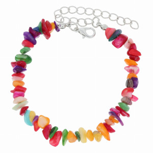 BRANSOLETKA KAMIENIE NIEREGULARNE KOLOROWE HIT