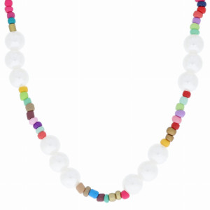 NASZYJNIK CHOKER PEREŁKI KOLOROWE KORALIKI
