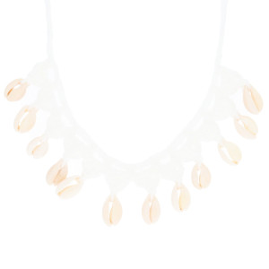 NASZYJNIK BRANSOLETKA 3W1 SZYDEŁKO MUSZELKI KOLOR BIAŁY