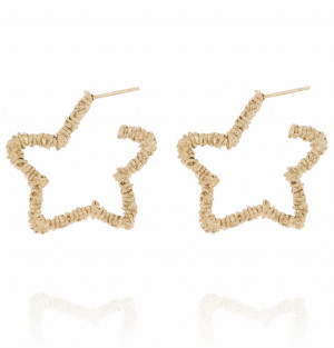 KOLCZYKI ZE STALI CHIRURGICZNEJ GWIAZDKA KOLOR ZŁOTY