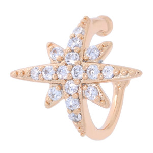 KOLCZYK NAUSZNICA ZE STALI CHIRURGICZNEJ KRYSZTAŁKI KOLOR ZŁOTY