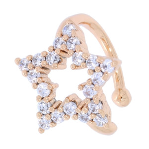 KOLCZYK NAUSZNICA ZE STALI CHIRURGICZNEJ KRYSZTAŁKI GWIAZDKA KOLOR ZŁOTY