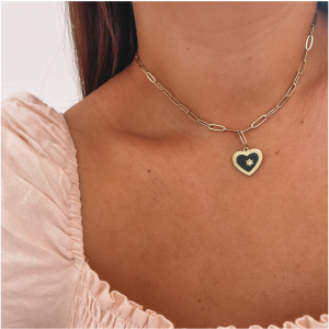 NASZYJNIK ZE STALI CHIRURGICZNEJ ŁAŃCUCH ZAWIESZKA SERCE