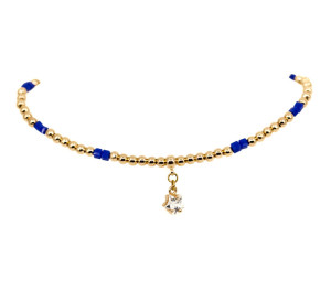 BRANSOLETKA STAL ZŁOTA BOHO KORALIKI ZAWIESZKA