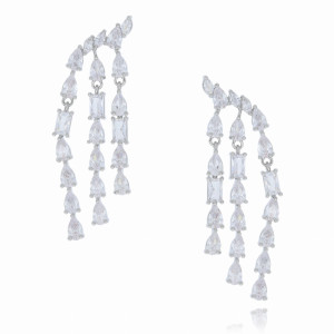 KOLCZYKI ZE STALI CHIRURGICZNEJ ŚLUBNE DŁUGIE KOLOR SREBRNY