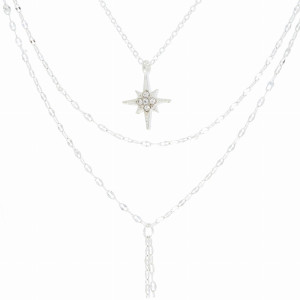 NASZYJNIK ŁAŃCUSZEK GWIAZDKA BODY CHAIN KOLOR SREBRNY