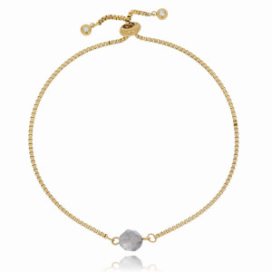 BRANSOLETKA STAL CHIRURGICZNA KORALIK KOLOR SZARY