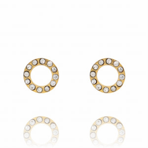 KOLCZYKI ZE STALI CHIRURGICZNEJ BIAŁE CYRKONIE KÓŁECZKA