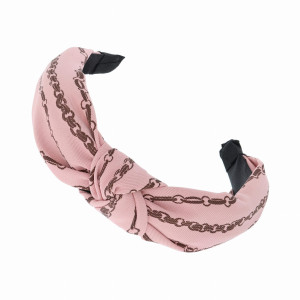 OPASKA DO WŁOSÓW WĘZEŁ TURBAN KOLOR BRUDNY RÓŻ WZÓR