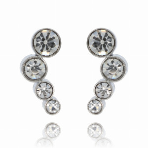 KOLCZYKI STAL CHIRURGICZNA KRYSZTAŁKI KOLOR SREBRNY