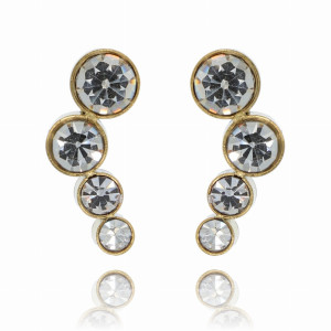 KOLCZYKI STAL CHIRURGICZNA KRYSZTAŁKI KOLOR ZŁOTY