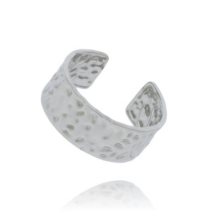 PIERŚCIONEK OBRĄCZKA STAL CHIRURGICZNA MŁOTKOWANA KOLOR SREBRNY