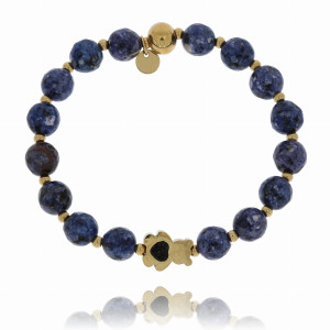 BRANSOLETKA STAL CHIRURGICZNA NIEBIESKIE KORALIKI MIŚ