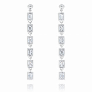 KOLCZYKI STAL CHIRURGICZNA WISZĄCE DŁUGIE KOLOR SREBRNY