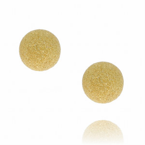 KOLCZYKI ZE SREBRA POZŁACANEGO PRÓBY 925 KULA GOLD GLITTER