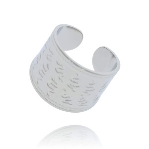 PIERŚCIONEK OBRĄCZKA SZEROKA STAL CHIRURGICZNA WĄŻ KOLOR SREBRNY