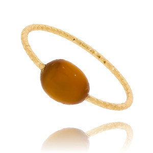 PIERŚCIONEK STAL CHIRURGICZNA KOLOR ZŁOTY KAMIEŃ TYGRYSIE OKO