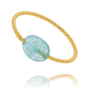 PIERŚCIONEK STAL CHIRURGICZNA KOLOR ZŁOTY AWENTURYN