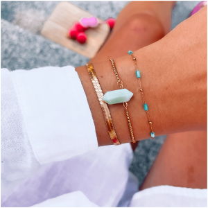 BRANSOLETKA ZE STALI CHIRURGICZNEJ KAMIEŃ AWENTURYN