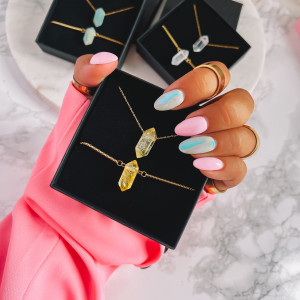 BRANSOLETKA ZE STALI CHIRURGICZNEJ KAMIEŃ CYTRYN