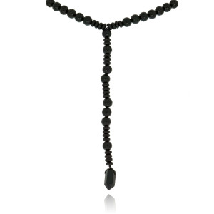 NASZYJNIK KAMIENIE ONYKS KOLOR CZARNY BODY CHAIN
