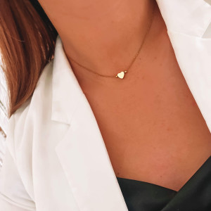 NASZYJNIK CHOKER SERDUSZKO ZE STALI SZLACHETNEJ DELIKATNY KOLOR ZŁOTY