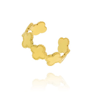 ZŁOTA OBRĄCZKA Z KWIATAMI STAL SZLACHETNA